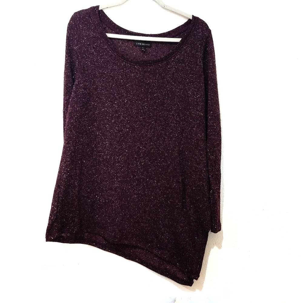Lane Bryant 14/16 Purple metallic long sleeve